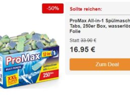 Dealclub: 12in1-Spülmaschinentabs für 9 Cent / Stück