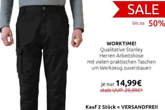 Outlet46: Stanley-Arbeitshose für 14,99 Euro