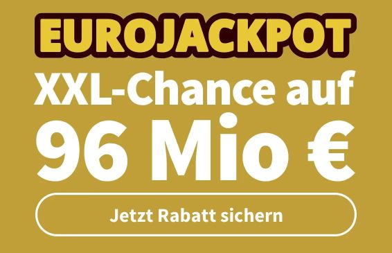 Eurojackpot: 96 Millionen zu gewinnen, Teilnahme ab 1 Euro