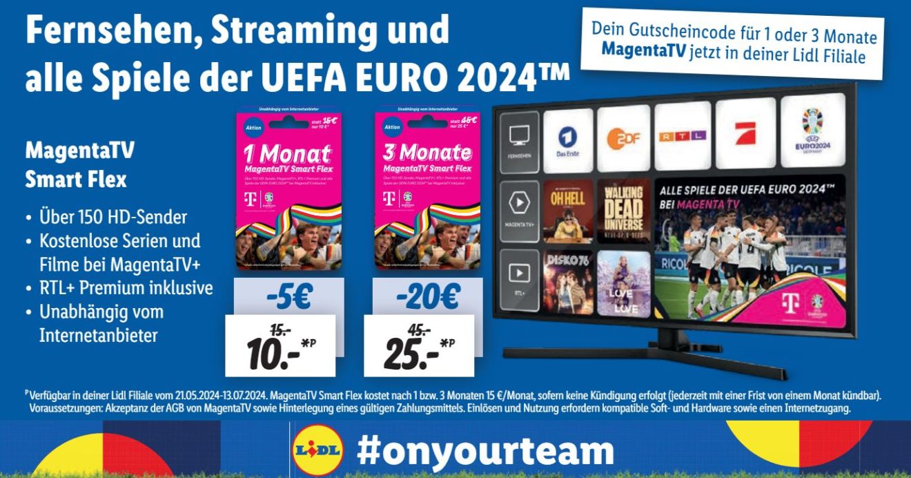 Lidl: "MagentaTV Smart Flex" für 10 statt 15 Euro