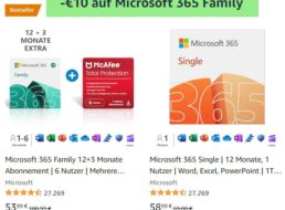 Amazon: 15 Monate Microsoft 365 Family für 53,99 Euro & Gutschein über 10 Euro