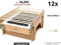 Knaller: Zwölferpack “Casusgrill” mit Lavastein für 36 Euro frei Haus