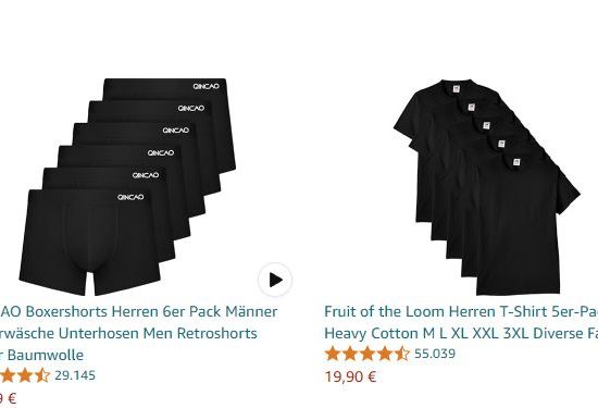 Amazon: 5 Premium-Shirts von "Fruit of the Loom" ab 17,23 Euro