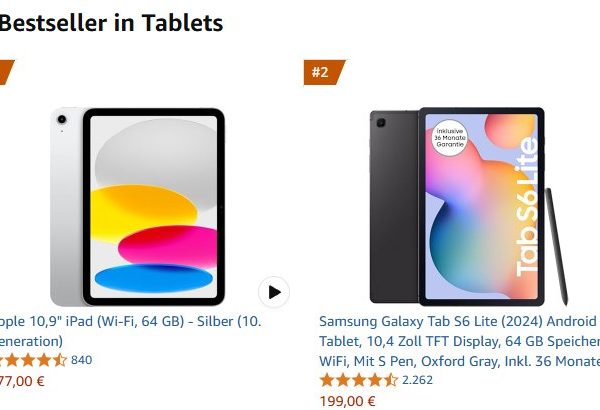 Amazon: "Samsung Galaxy Tab S6 Lite" für 199 Euro