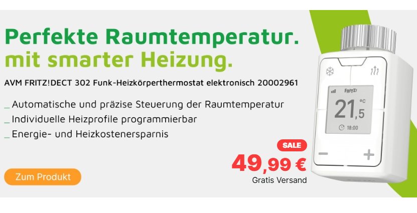 Völkner: AVM-Thermostat mit DECT für 49,99 Euro frei Haus