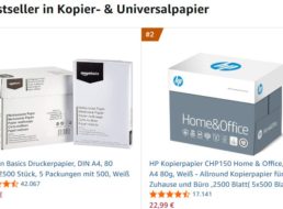 Amazon: HP-Kopierpapier im Fünferpack für 22,99 Euro