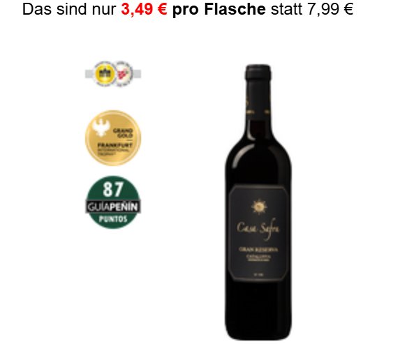 Weinboerse: Goldprämierter 2018er "Casa Safra" für 3,49 Euro