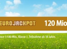 Eurojackpot: 120 Millionen am Freitag zu gewinnen