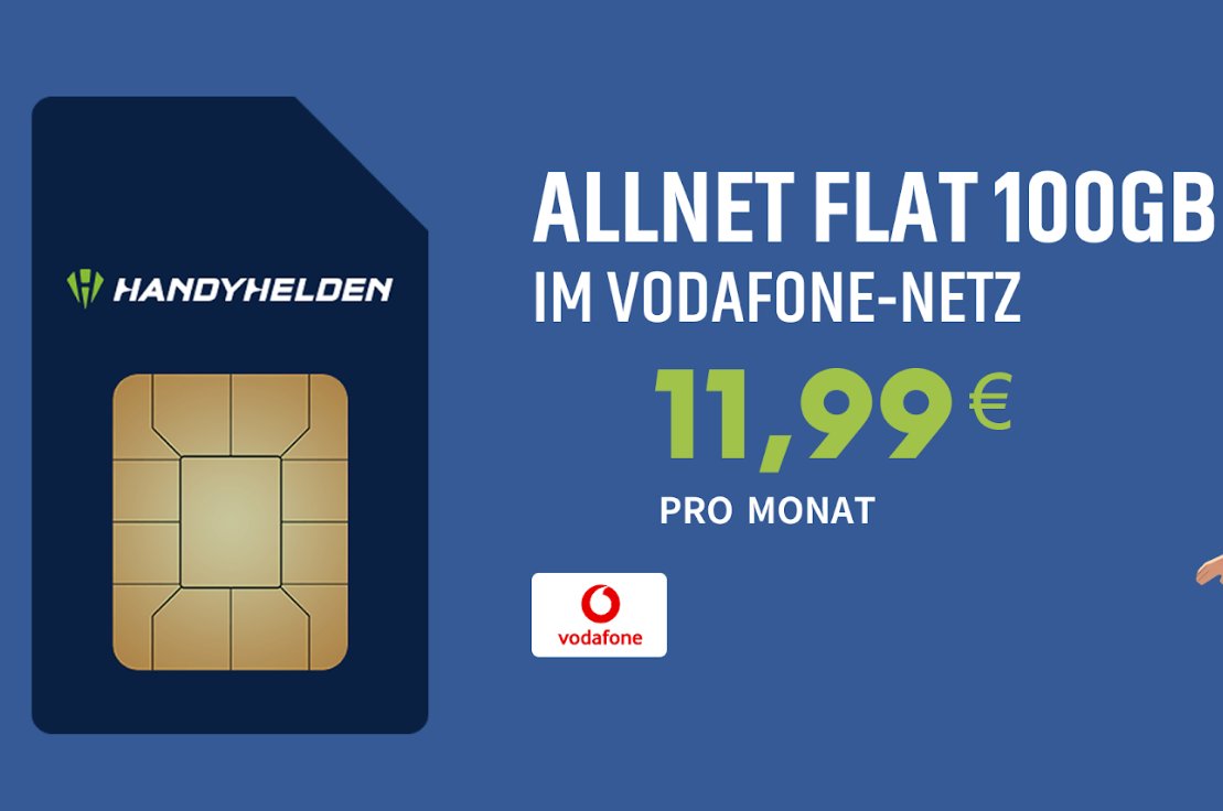 Vodafone-Netz: 100 GByte 5G, monatlich kündbar, für 11,99 Euro
