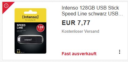 Ebay: USB-Stick mit 128 GByte für 7,77 Euro frei Haus