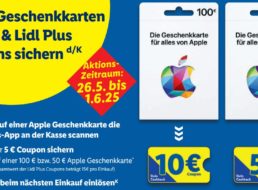 Lidl: Apple-Guthabenkarten mit Lidl-Gutschein im Paket