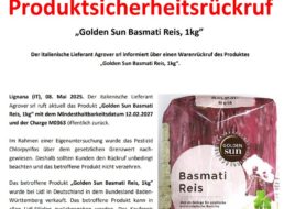 Rückruf: Pestizid im Basmati-Reis von Lidl gefunden