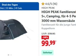Lidl: 5-Personen-Zelt „Regent 5“ für 99,99 Euro