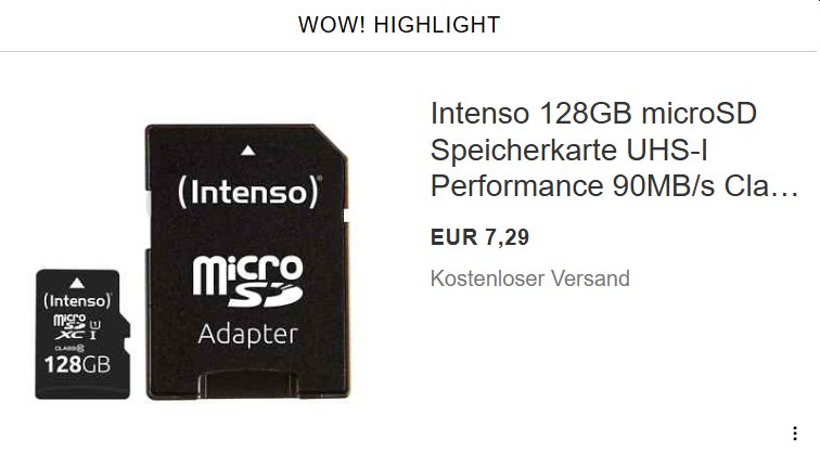 Ebay: Micro-SDXC mit 128 GByte für 7,29 Euro