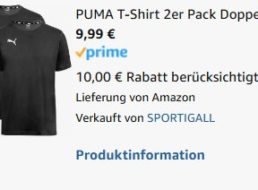 Puma: T-Shirts im Doppelpack für 9,99 Euro