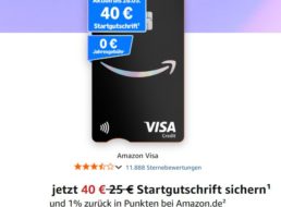 Gratis: 40 Euro Startguthaben zur Amazon Visa