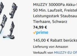 Amazon: Akku-Staubsauger für 74,99 Euro frei Haus