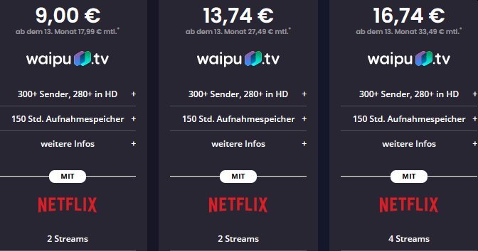 Netflix: Ab 9 Euro zusammen mit Waipu.tv