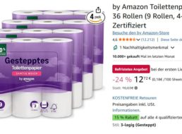Amazon: WC-Papier im Sparabo ab 30 Cent / Rolle