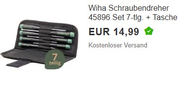 Ebay: Schraubendreherset von Wiha für 14,99 Euro frei Haus