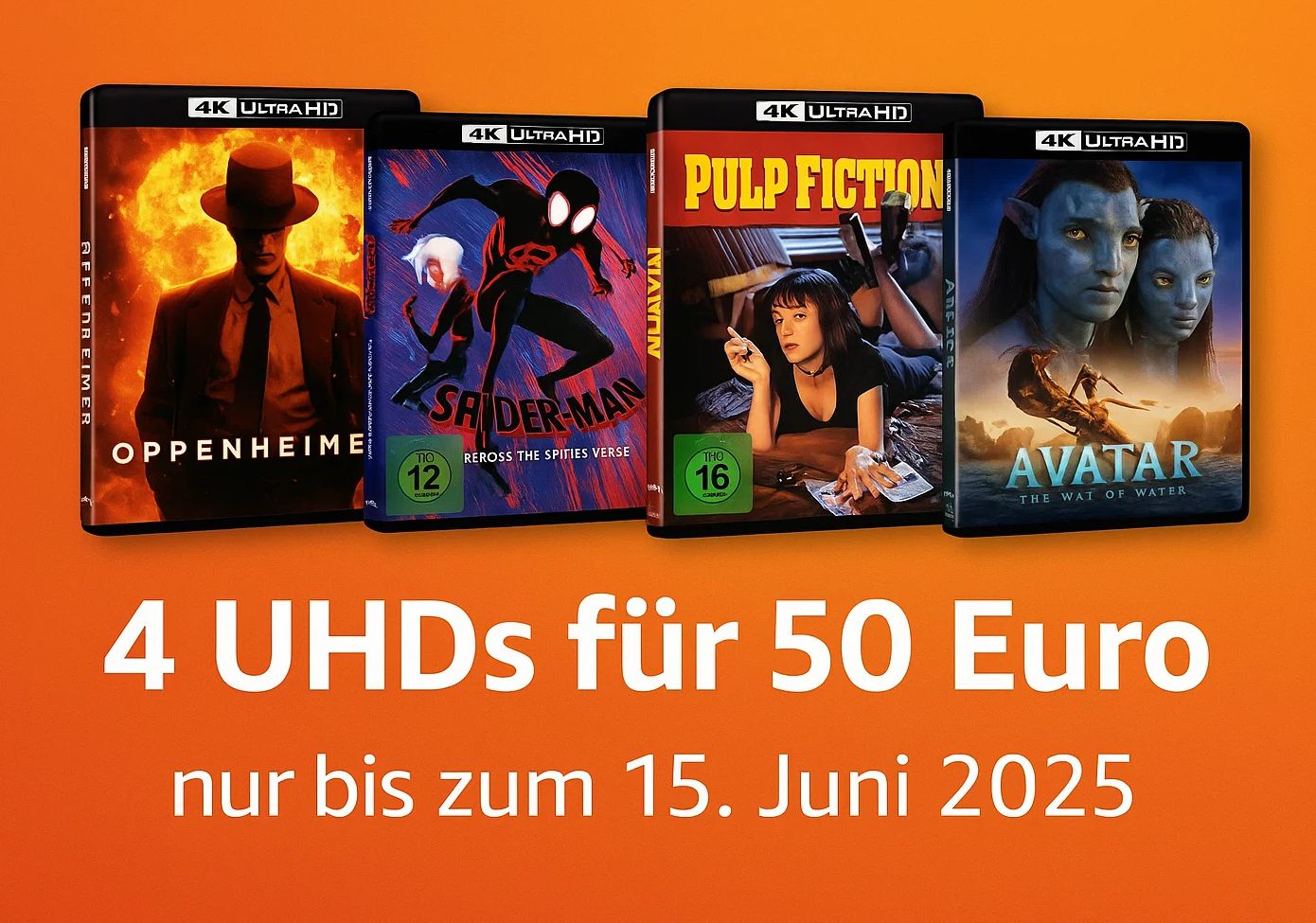 Amazon: 4 UHDs nach Wahl für 50 Euro frei Haus