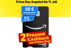 Amazon Visa: 50 Euro Startgutschrift für Prime-Kunden