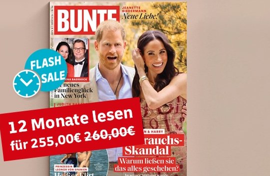 Bunte: Jahresabo für 255 Euro mit Prämie über 220 Euro