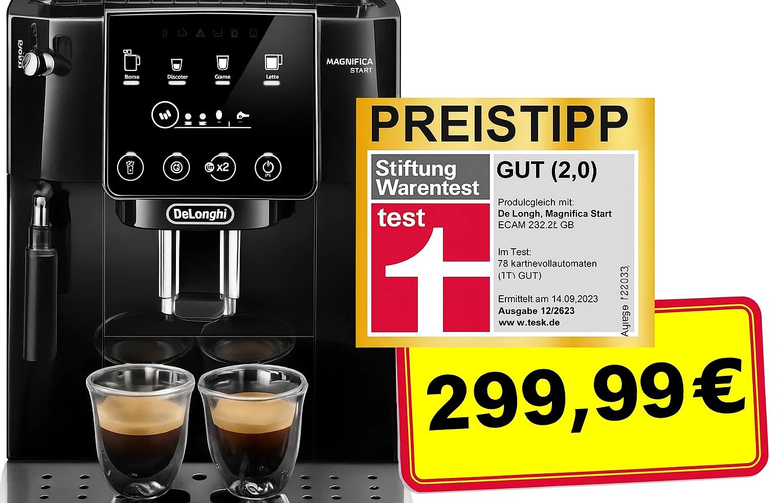 Amazon: Gut getestete Einsteiger-Kaffeemaschine von De'Longhi für 299,99 Euro