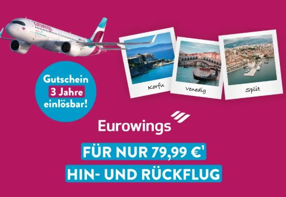 Aldi: Eurowings-Überraschungsflüge für 79,99 Euro