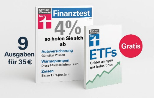 Gratis: Buch "Anlegen mit ETF" zum Finanztest-Abo geschenkt