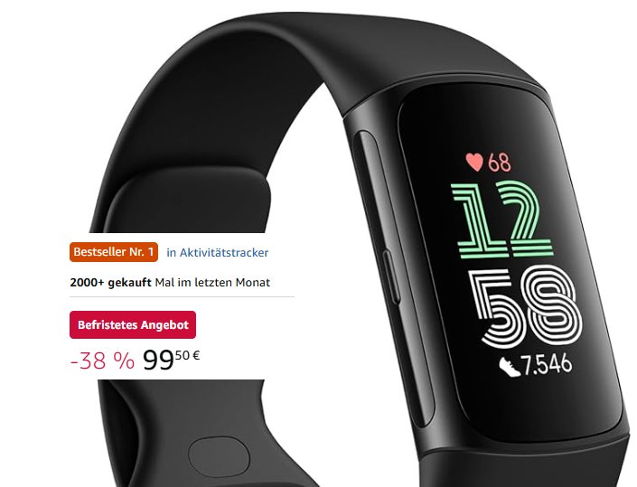 Amazon: "Google Fitbit Charge 6" für 99,50 Euro
