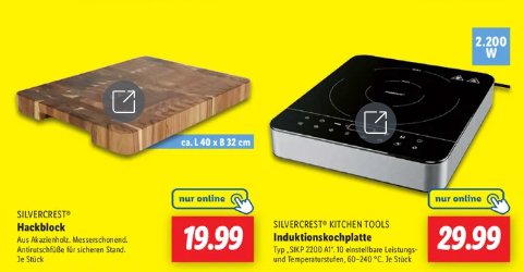 Lidl: Induktionskochplatte mit 2200 Watt für 29,99 Euro
