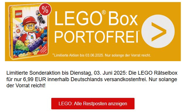 Terrashop: Lego-Rätselbox für 6,99 Euro frei Haus