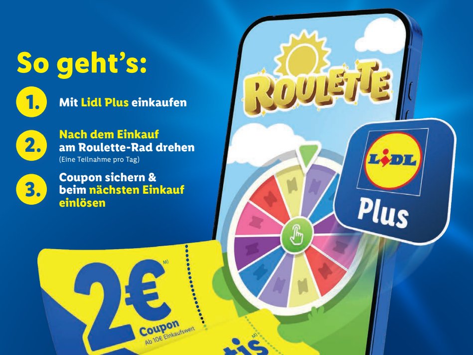 Lidl Plus: Ab sofort wieder Roulette-Rad mit täglichen Gewinnen