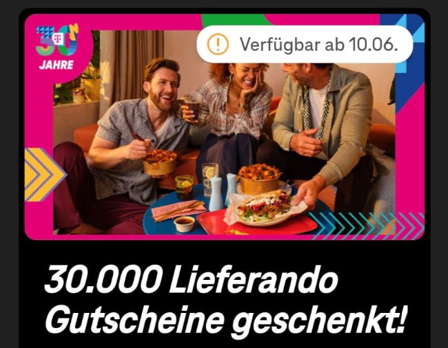 Gratis: Lieferando-Gutschein über 5 Euro via "Magenta Moments"