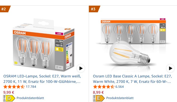 Osram: LED-Birnen im Dreierpack für 9,99 Euro