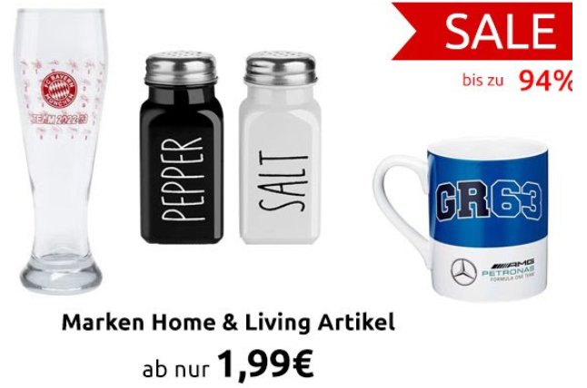 Outlet46: Haushalts-Sale mit Schnäppchen ab 1,99 Euro