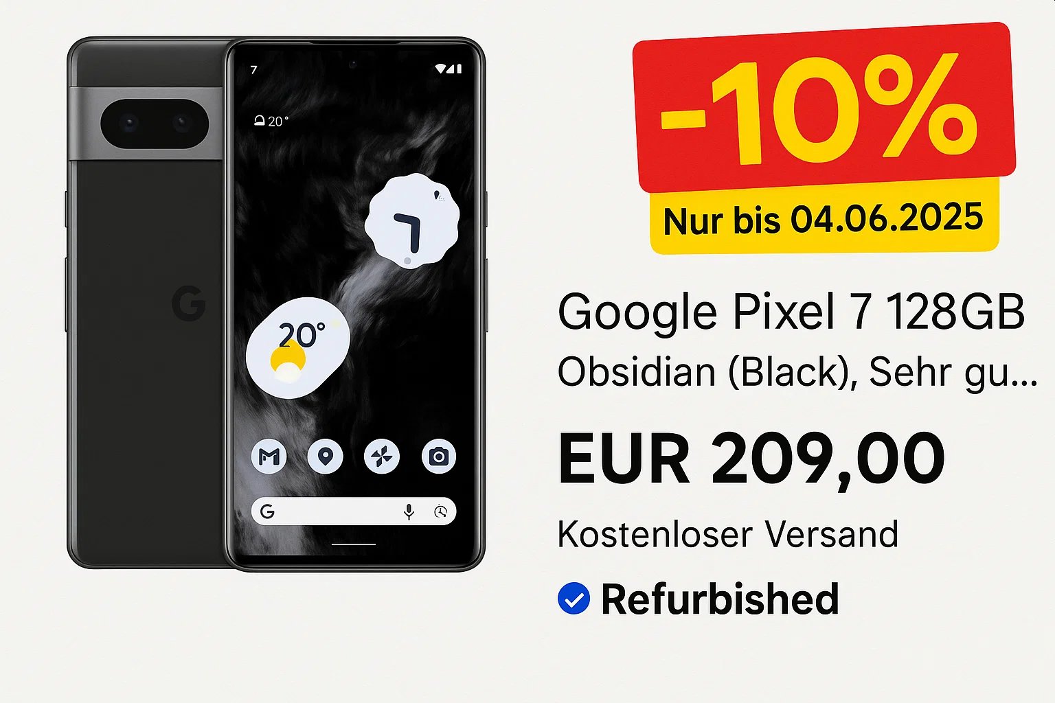Ebay: Google Pixel 7 als B-Ware für 188,10 Euro