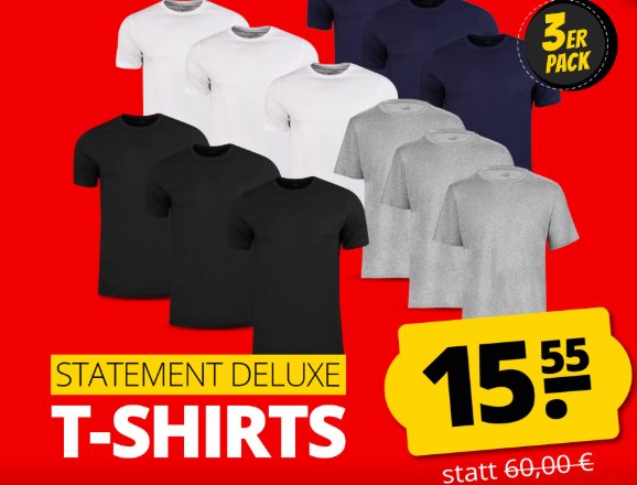 Puma: T-Shirts im Dreierpack für 15,55 Euro
