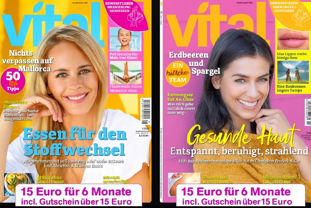 Vital: 6 Monate für 15 Euro mit Gutschein über 15 Euro