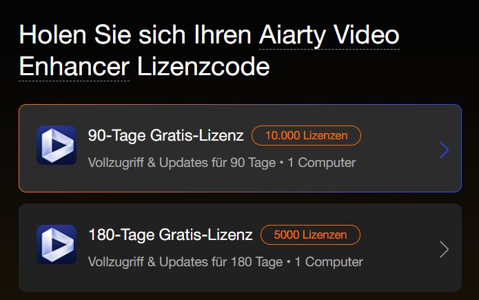 Gratis: "Aiarty Video Enhancer" 90 Tage zum Nulltarif