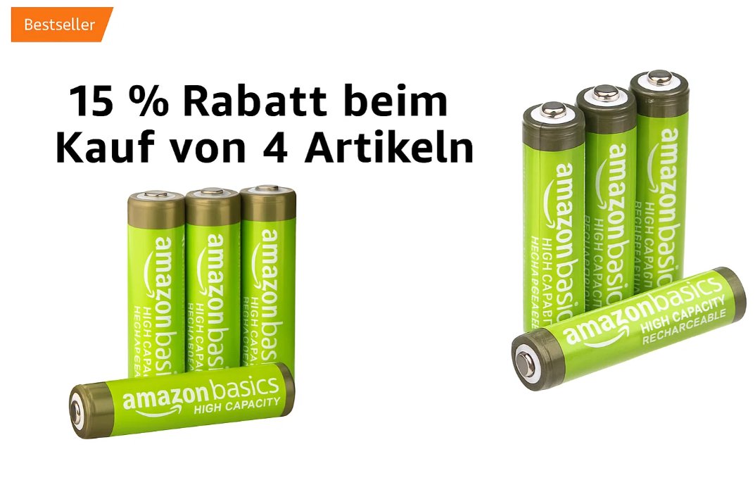 Amazon: Akkus, Kabel und mehr mit 15 Prozent Prime-Rabatt