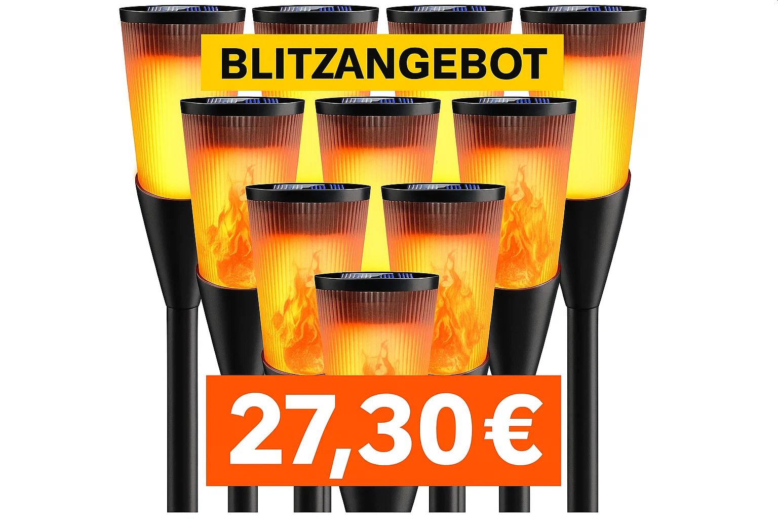 Blitzangebot: 10er-Pack Solarfackeln für 27,30 Euro