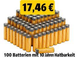 Prime Day: 100er-Pack AA-Batterien mit 10 Jahren Haltbarkeit für 17,46 Euro