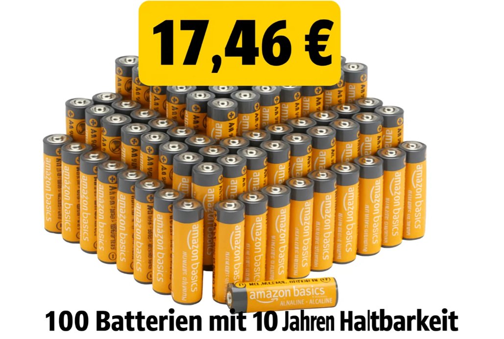 Prime Day: 100er-Pack AA-Batterien mit 10 Jahren Haltbarkeit für 17,46 Euro
