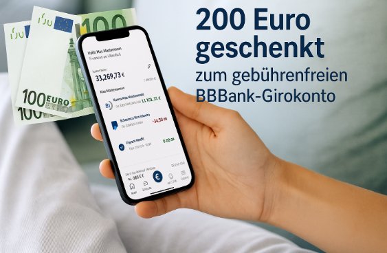 Knaller: 100 bis 200 Euro Prämie zum gebührenfreien BBBank-Girokonto