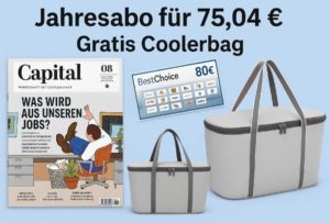 Gratis: Coolerbag zum Jahresabo "Capital" mit Gutschein über 80 Euro