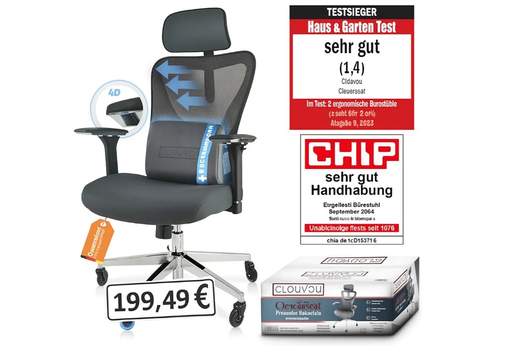 Amazon: Ergonomischer Bürostuhl mit Top-Testergebnissen für 199,49 Euro