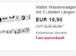 Ebay: Wasserwaagen-Set von Walter für 19,99 Euro