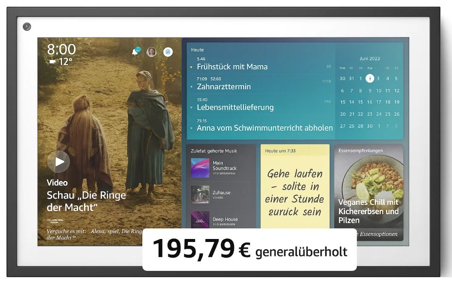 Echo Show 15: Smart Display mit Fire TV generalüberholt für 195,79 Euro